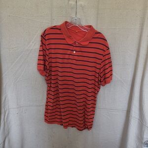 Dockers Men's Size X Large Coral And Blue Striped Polo Shirt